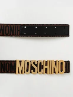 Cintura Moschino Couture in pelle e tessuto jacquard