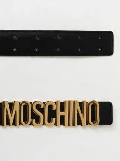Cintura Moschino Couture in pelle con lettering logo