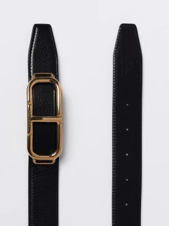 Cintura Tom Ford reversibile in pelle a grana naturale