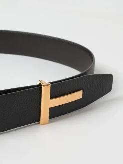 Cintura Tom Ford reversibile in pelle a grana