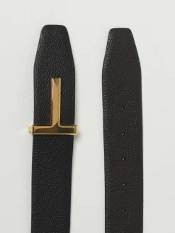 Cintura Tom Ford reversibile in pelle a grana