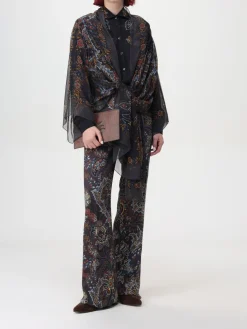 Clutch Etro in cotone spalmato con Paisley all over