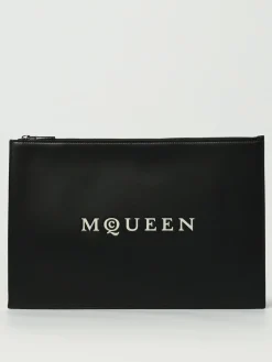 Clutch McQueen in pelle con logo
