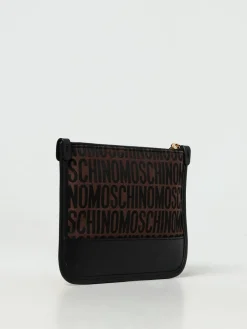 Clutch Moschino Couture in pelle e tessuto jacquard