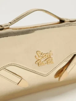 Clutch Sparkling Secret Pon-Pon in vernice laminata