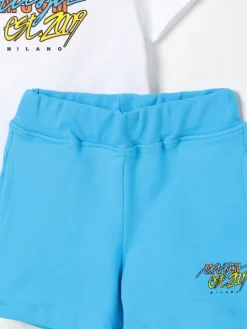 Completo in cotone con stampa logo MSGM Kids