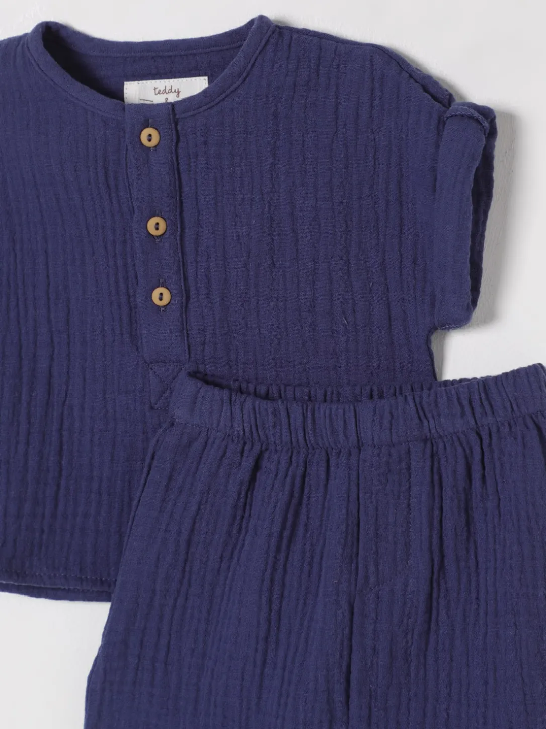 Coordinato con trama seersucker Teddy & Minou in cotone