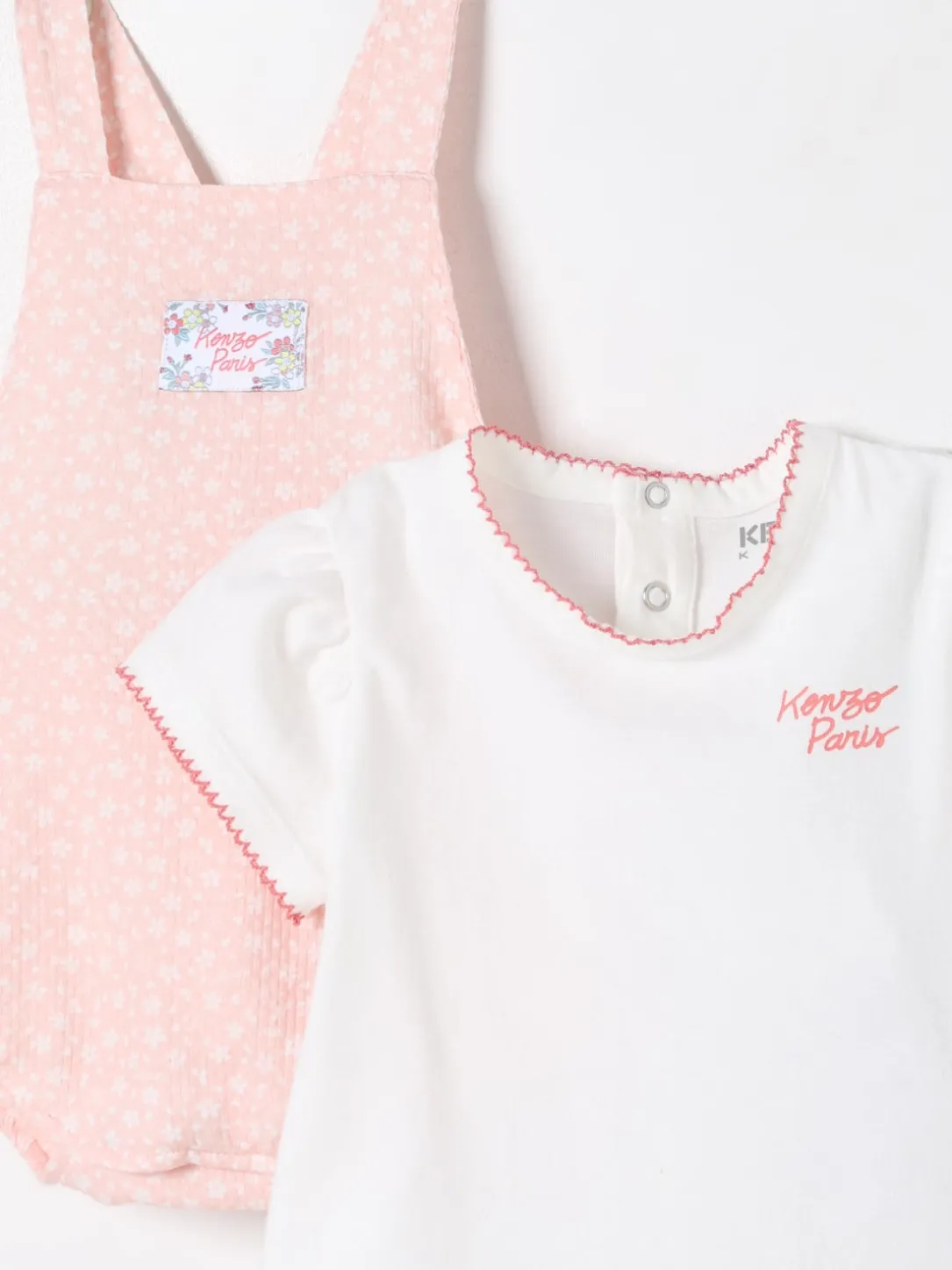 Coordinato in cotone a fantasia floreale Kenzo Kids