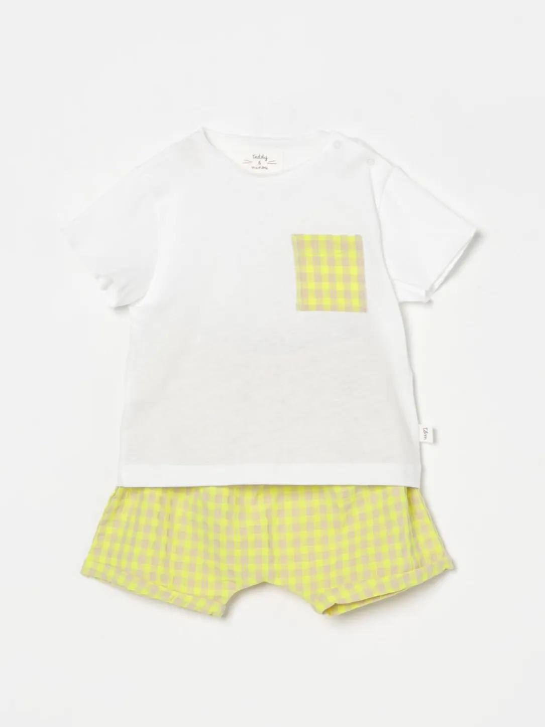 Coordinato in cotone a quadretti Teddy & Minou