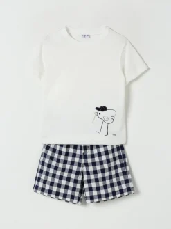 Coordinato in cotone a quadri Il Gufo