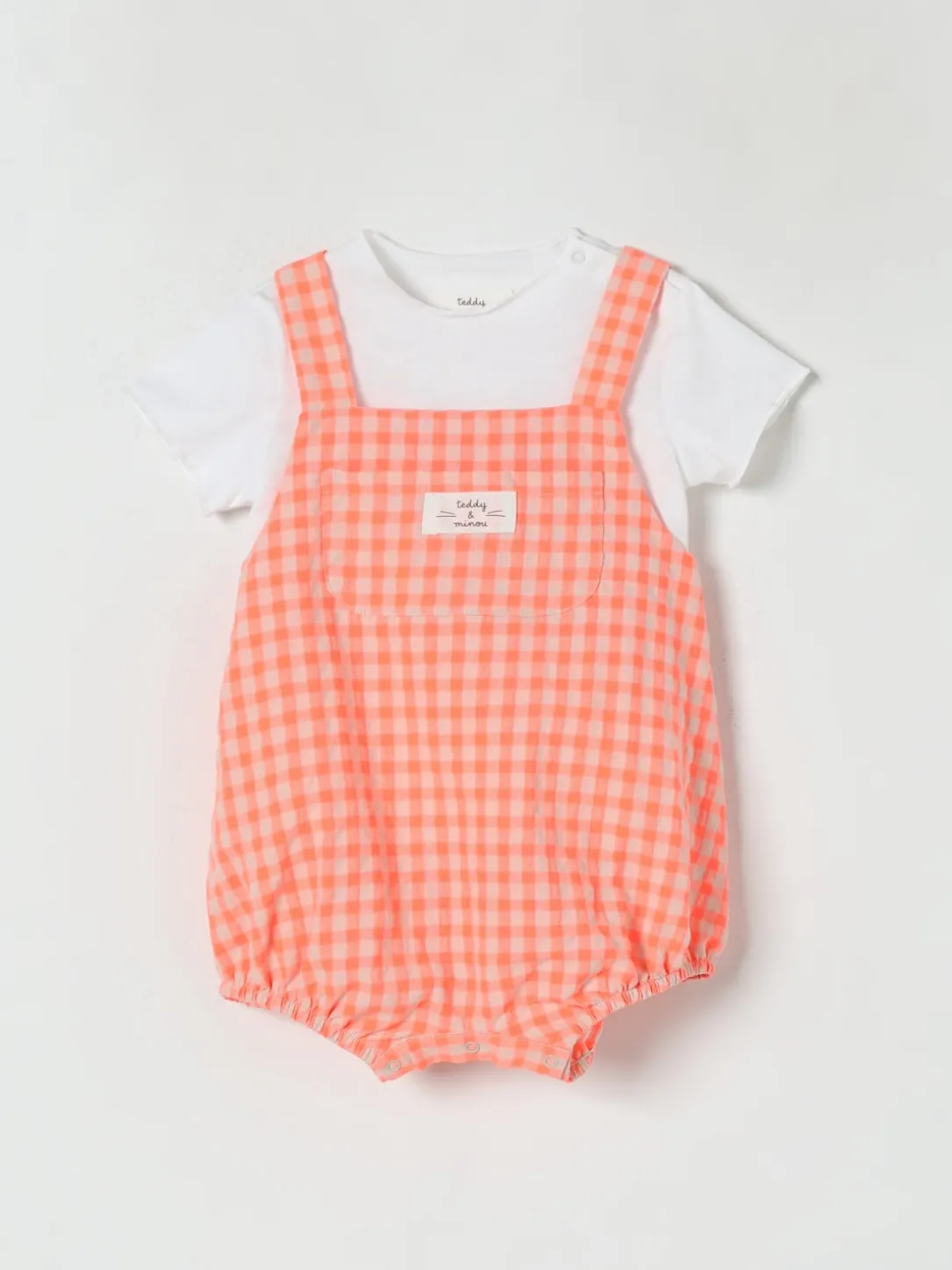 Coordinato in cotone a quadretti Teddy & Minou