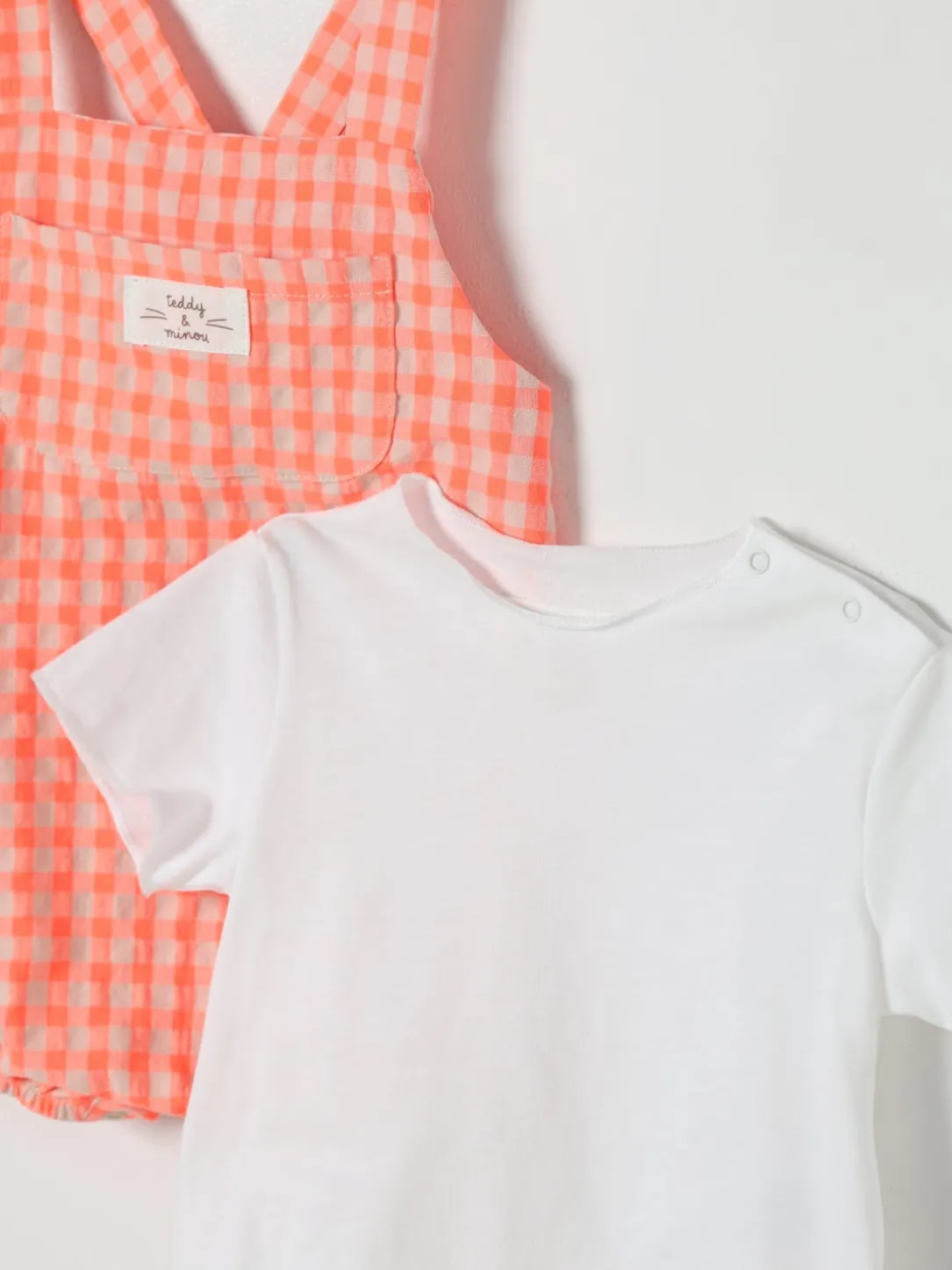 Coordinato in cotone a quadretti Teddy & Minou