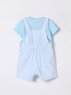 Coordinato in cotone a righe con logo Moschino