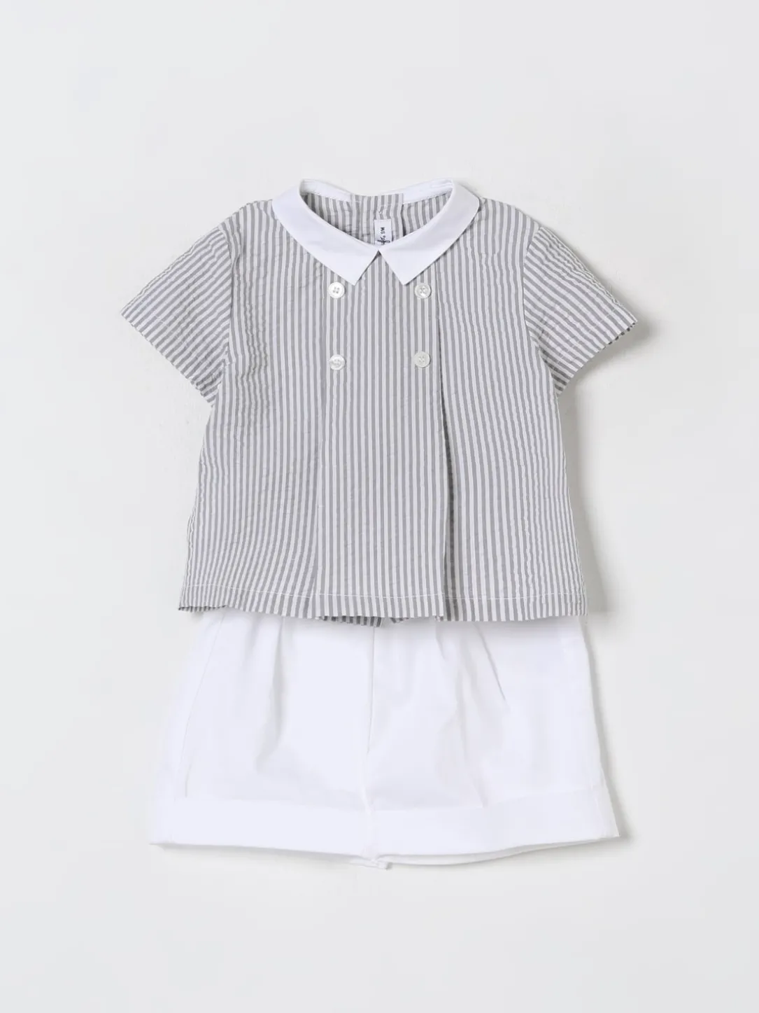 Coordinato in cotone a righe Il Gufo