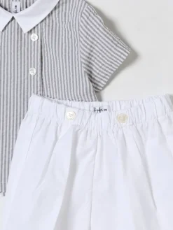 Coordinato in cotone a righe Il Gufo