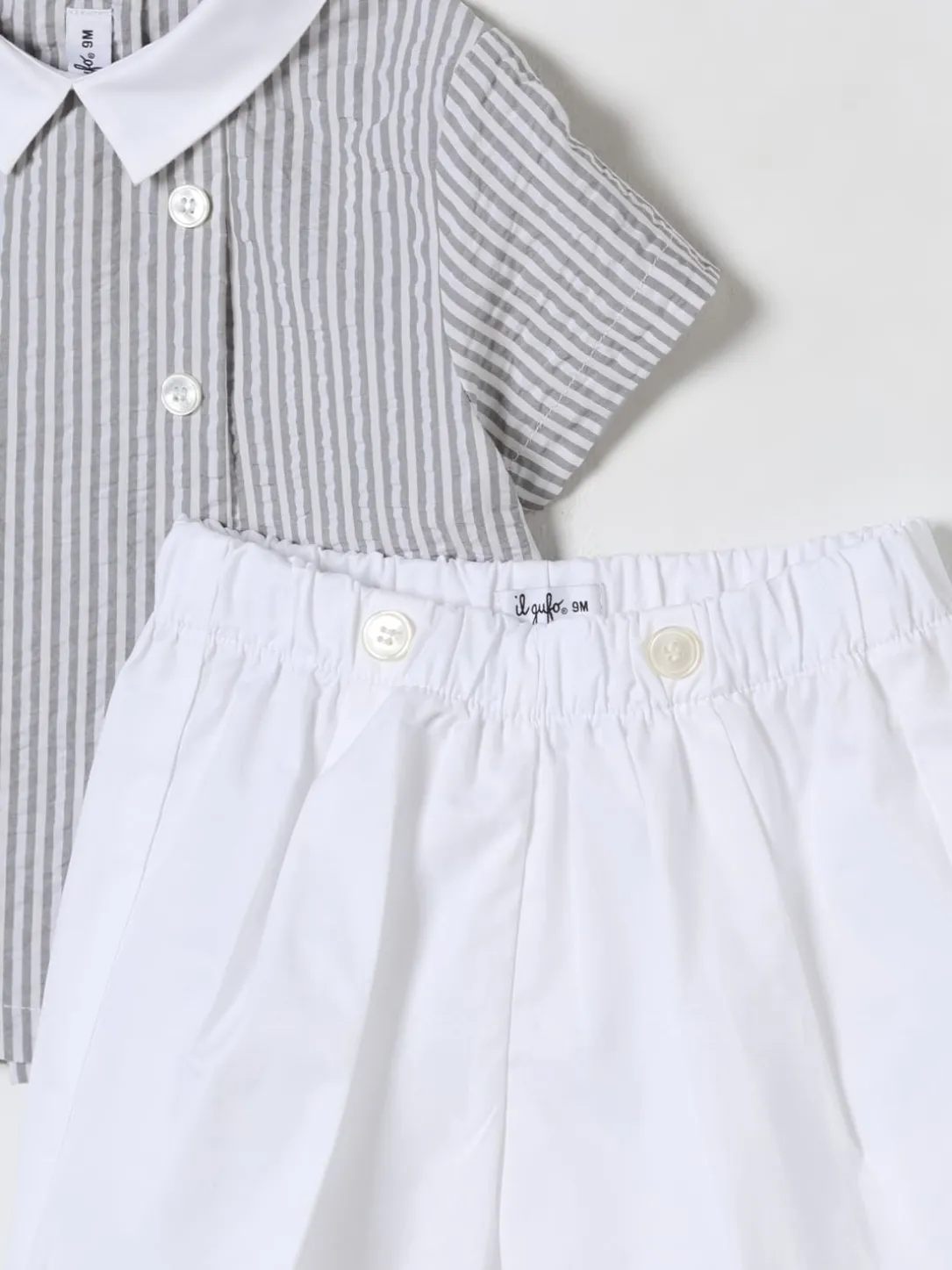 Coordinato in cotone a righe Il Gufo