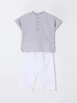 Coordinato in cotone a righe Il Gufo