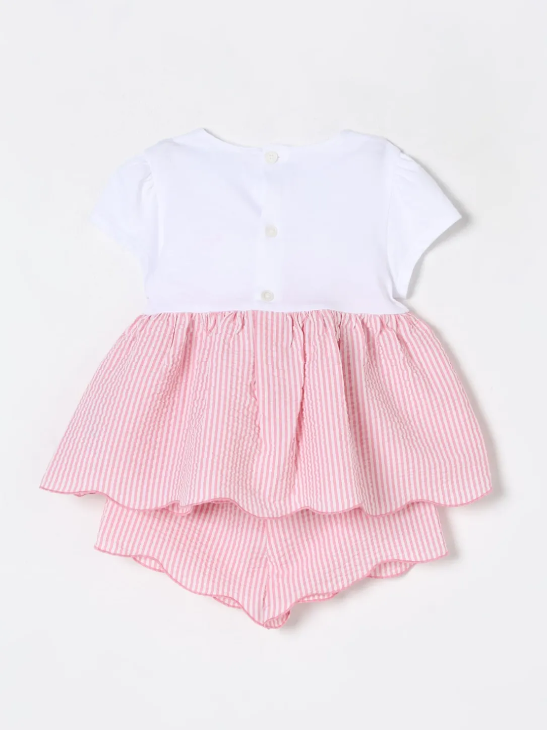 Coordinato in cotone a righe Il Gufo