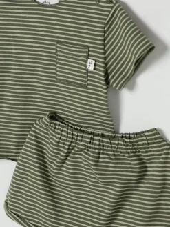 Coordinato in cotone a righe Teddy & Minou