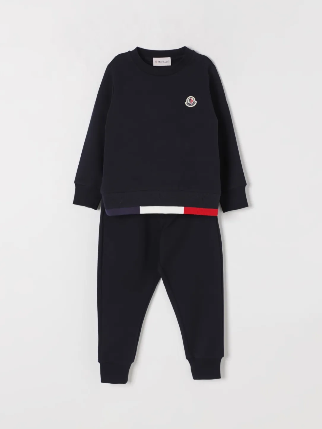 Coordinato in cotone basic con logo Moncler
