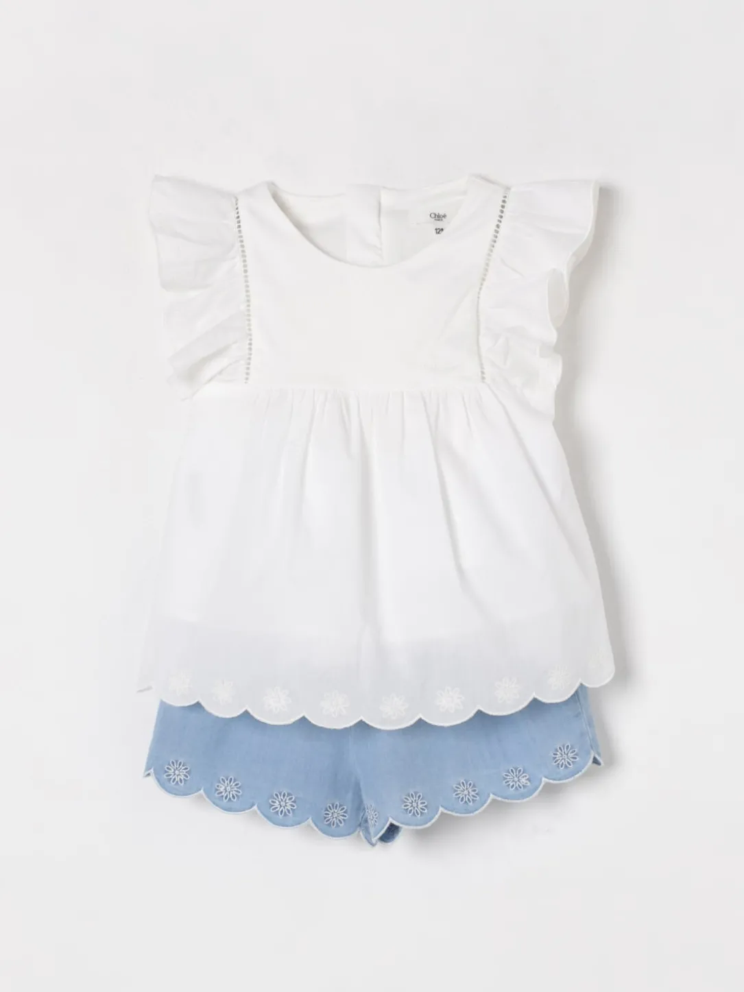 Coordinato in cotone Chloè con ricami