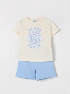 Coordinato in cotone con stampa logo Kenzo Kids