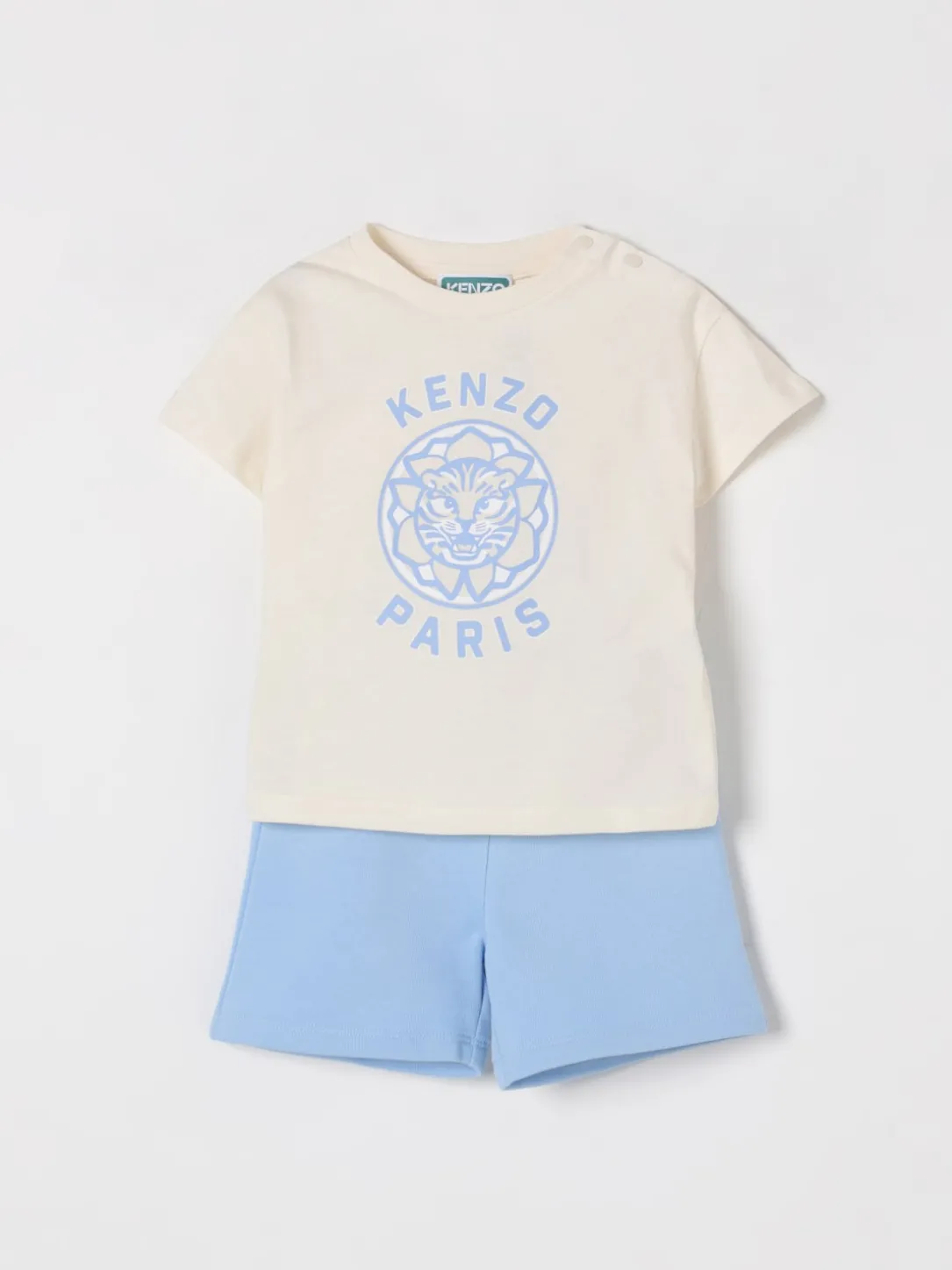 Coordinato in cotone con stampa logo Kenzo Kids