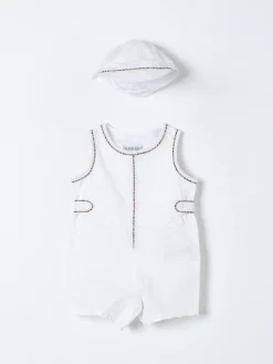 Coordinato in cotone con profili check Burberry