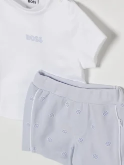 Coordinato in cotone con logo Boss
