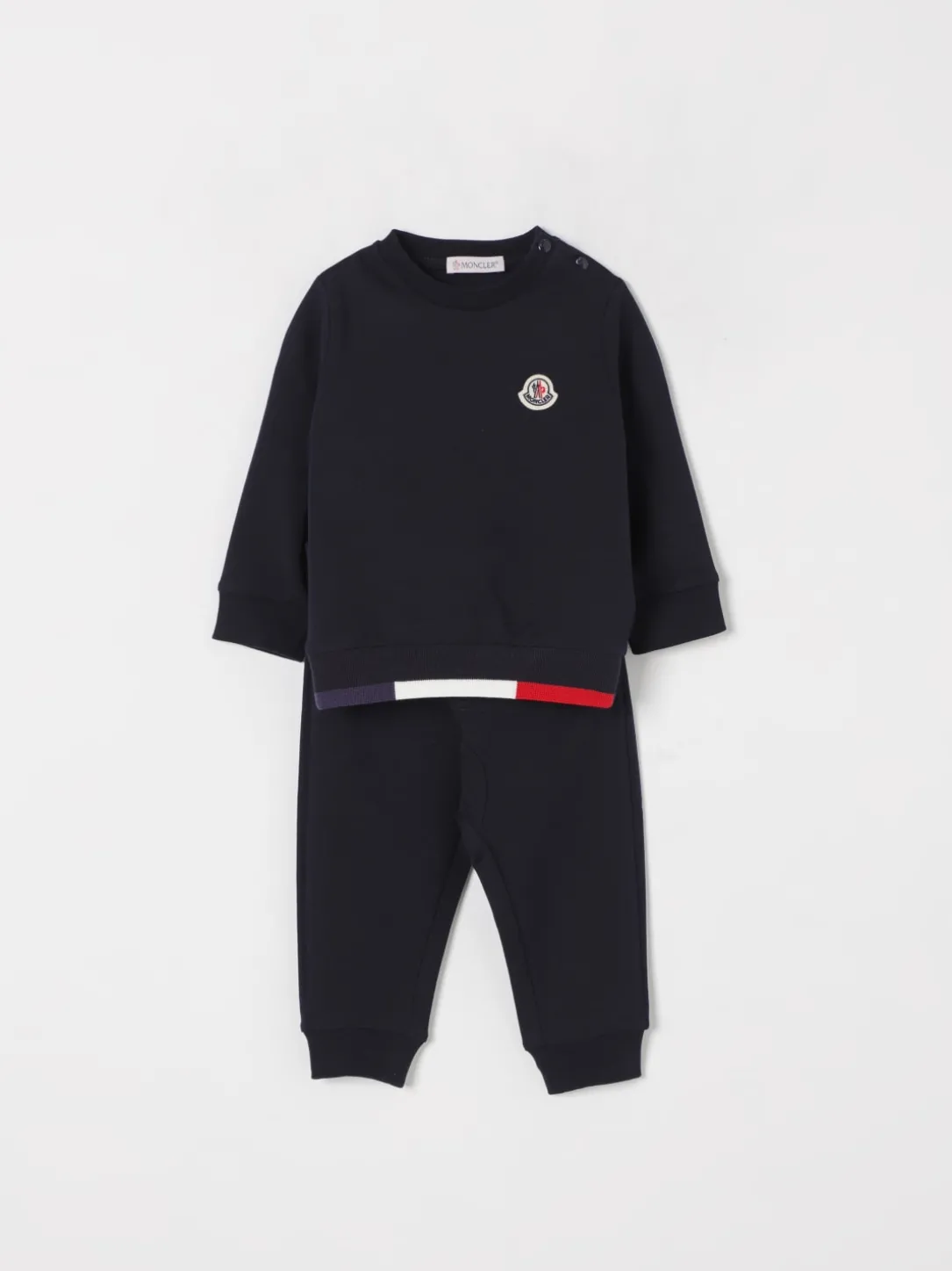 Coordinato in cotone con logo Moncler