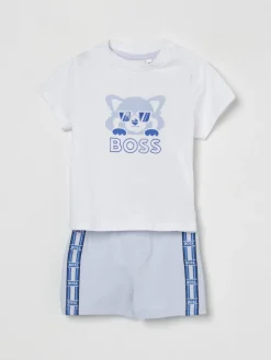 Coordinato in cotone con logo Boss