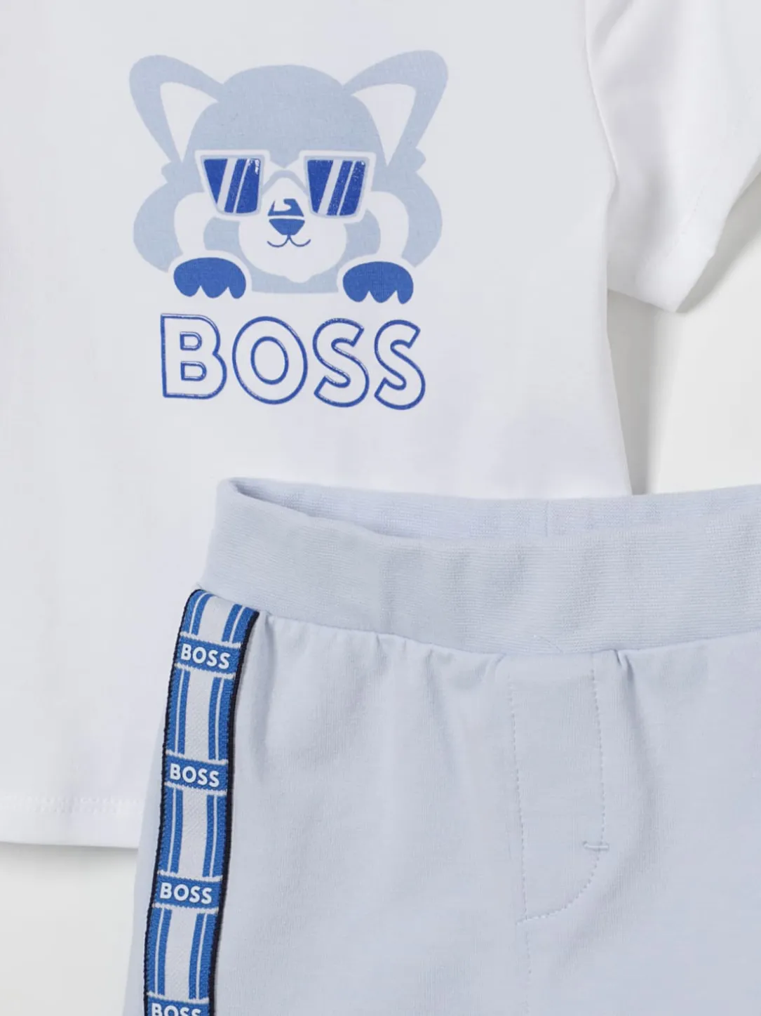 Coordinato in cotone con logo Boss