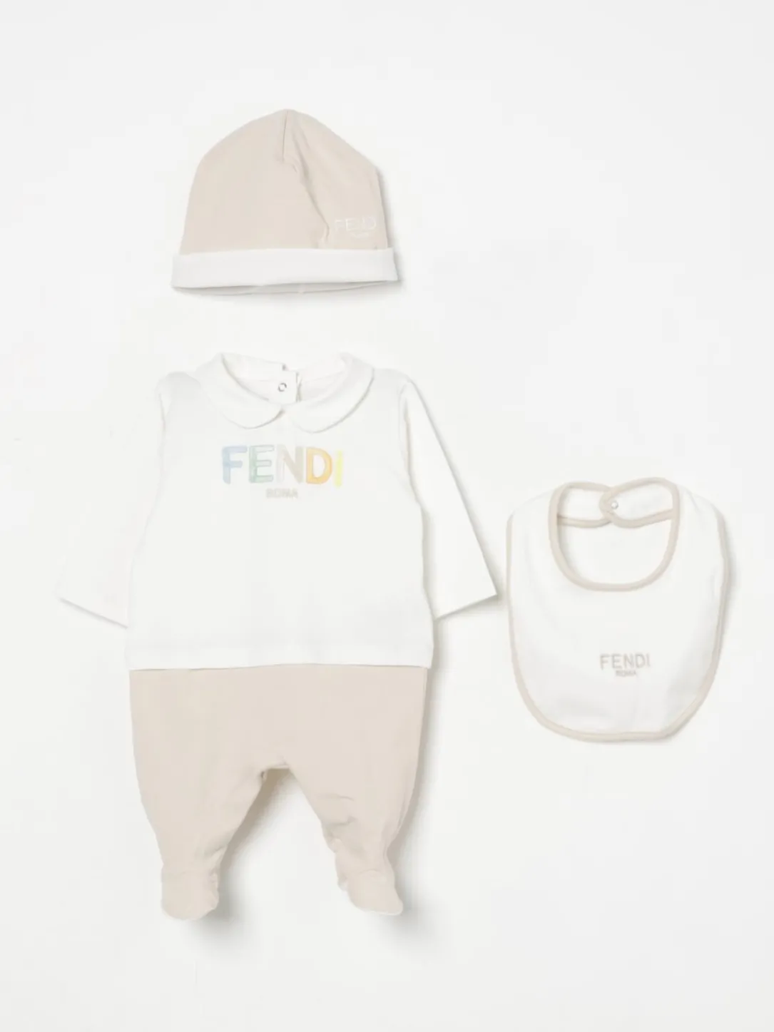 Coordinato in cotone con logo Fendi