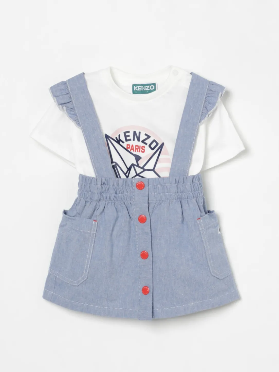 Coordinato in cotone con logo Kenzo Kids