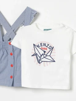 Coordinato in cotone con logo Kenzo Kids