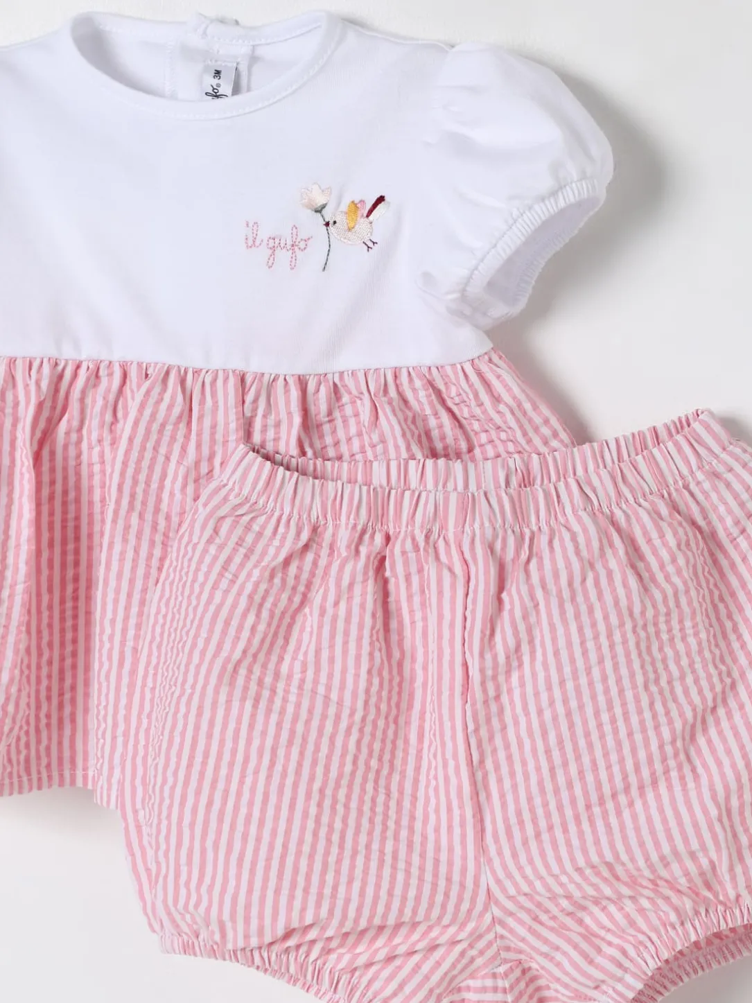 Coordinato in cotone con logo Il Gufo