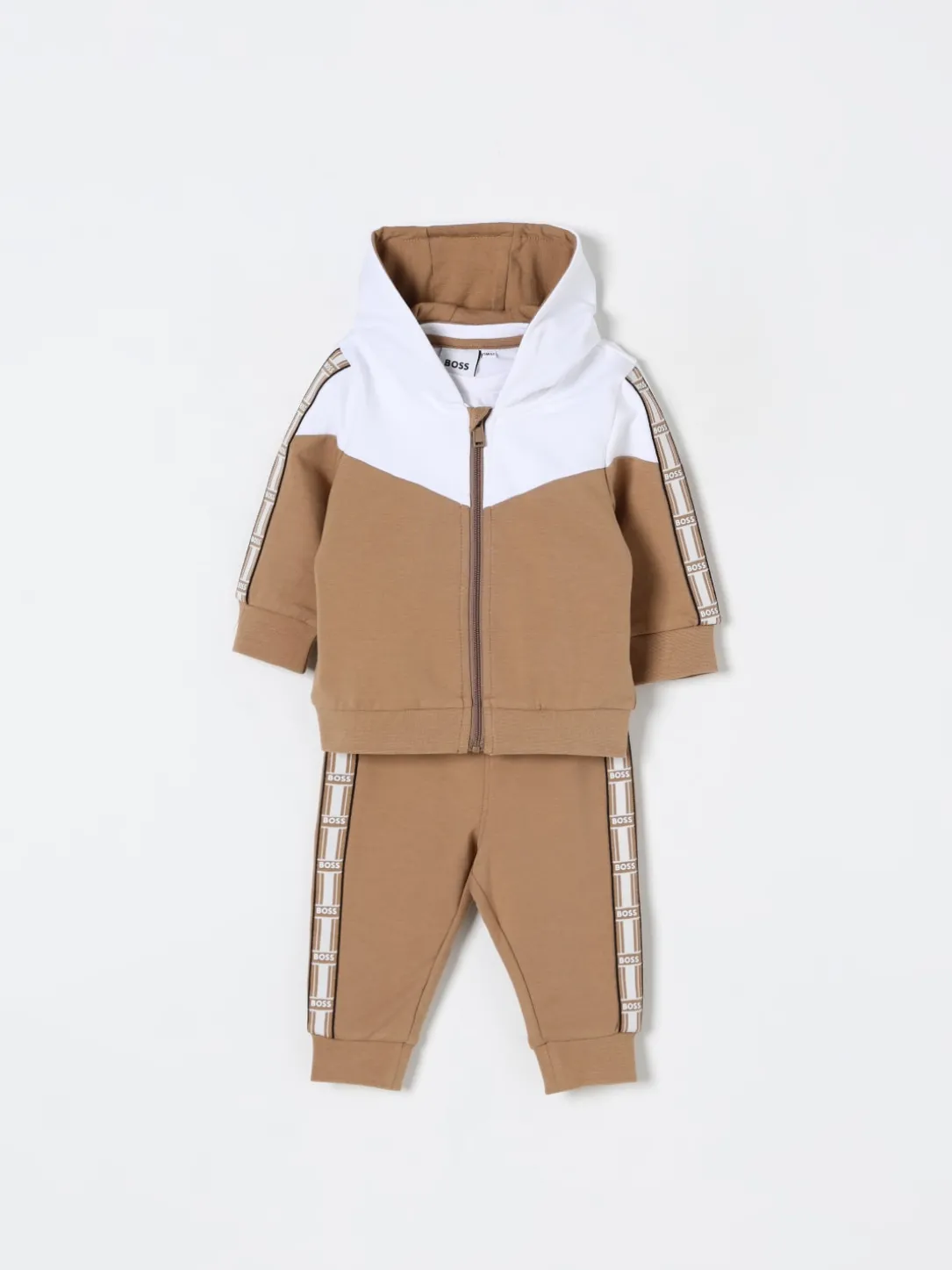 Coordinato in cotone con logo Boss