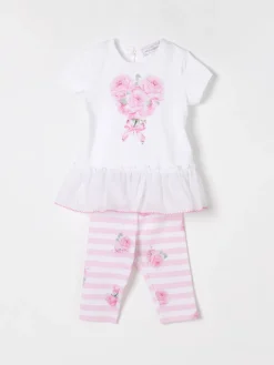 Coordinato in cotone con stampa floreale Monnalisa