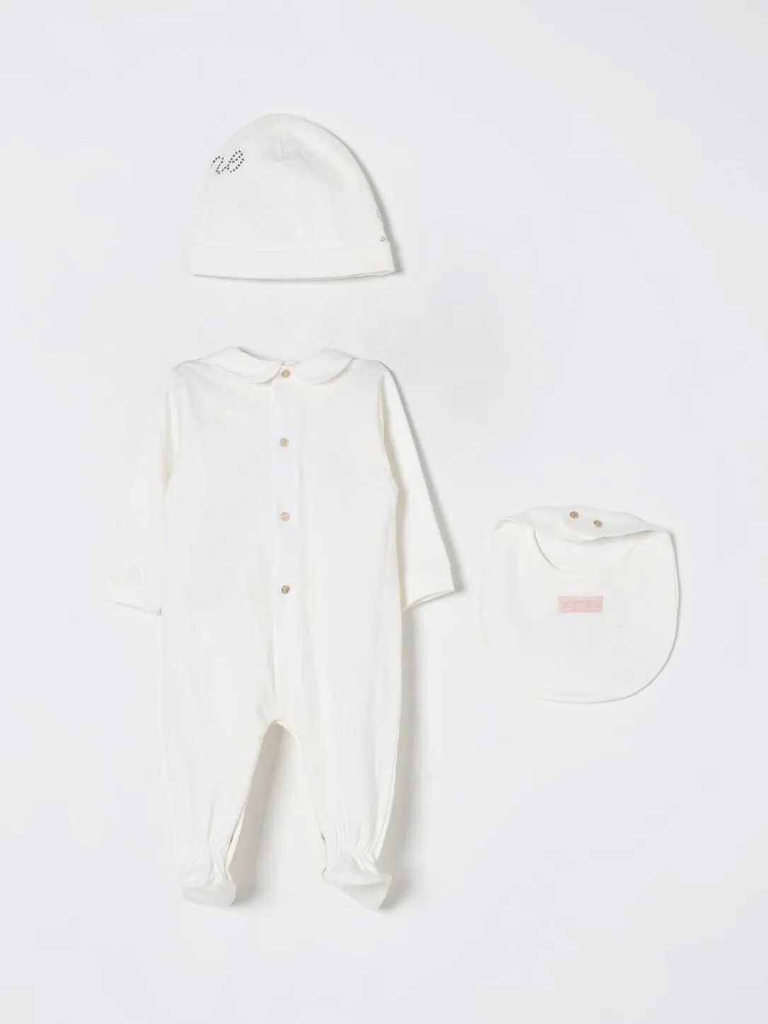 Coordinato in cotone con logo di strass Miss Blumarine