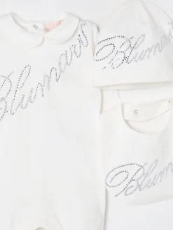 Coordinato in cotone con logo di strass Miss Blumarine