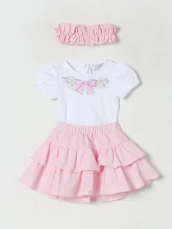 Coordinato in cotone con fiocco Monnalisa