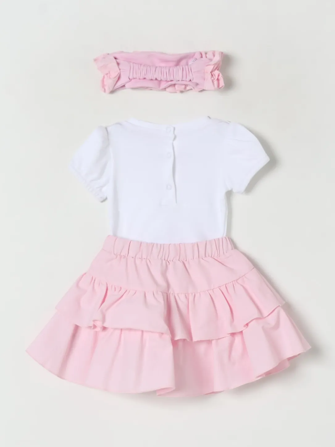 Coordinato in cotone con fiocco Monnalisa