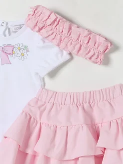 Coordinato in cotone con fiocco Monnalisa