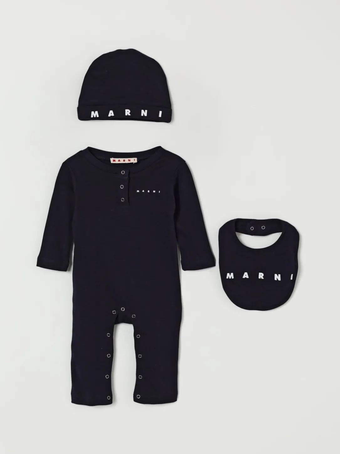 Coordinato in cotone con logo Marni