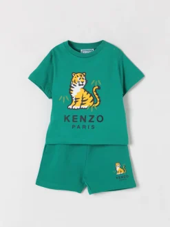Coordinato in cotone con stampa Tiger Kenzo Kids
