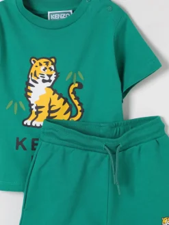 Coordinato in cotone con stampa Tiger Kenzo Kids