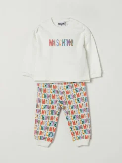 Coordinato in cotone con stampa lettering Moschino