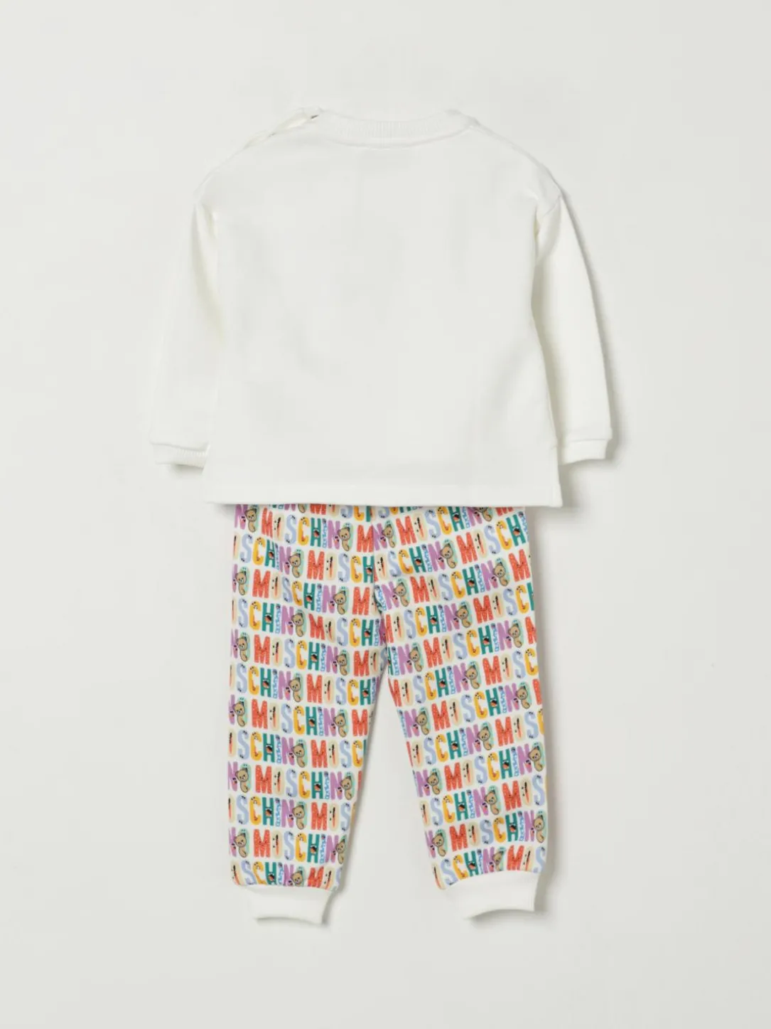 Coordinato in cotone con stampa lettering Moschino