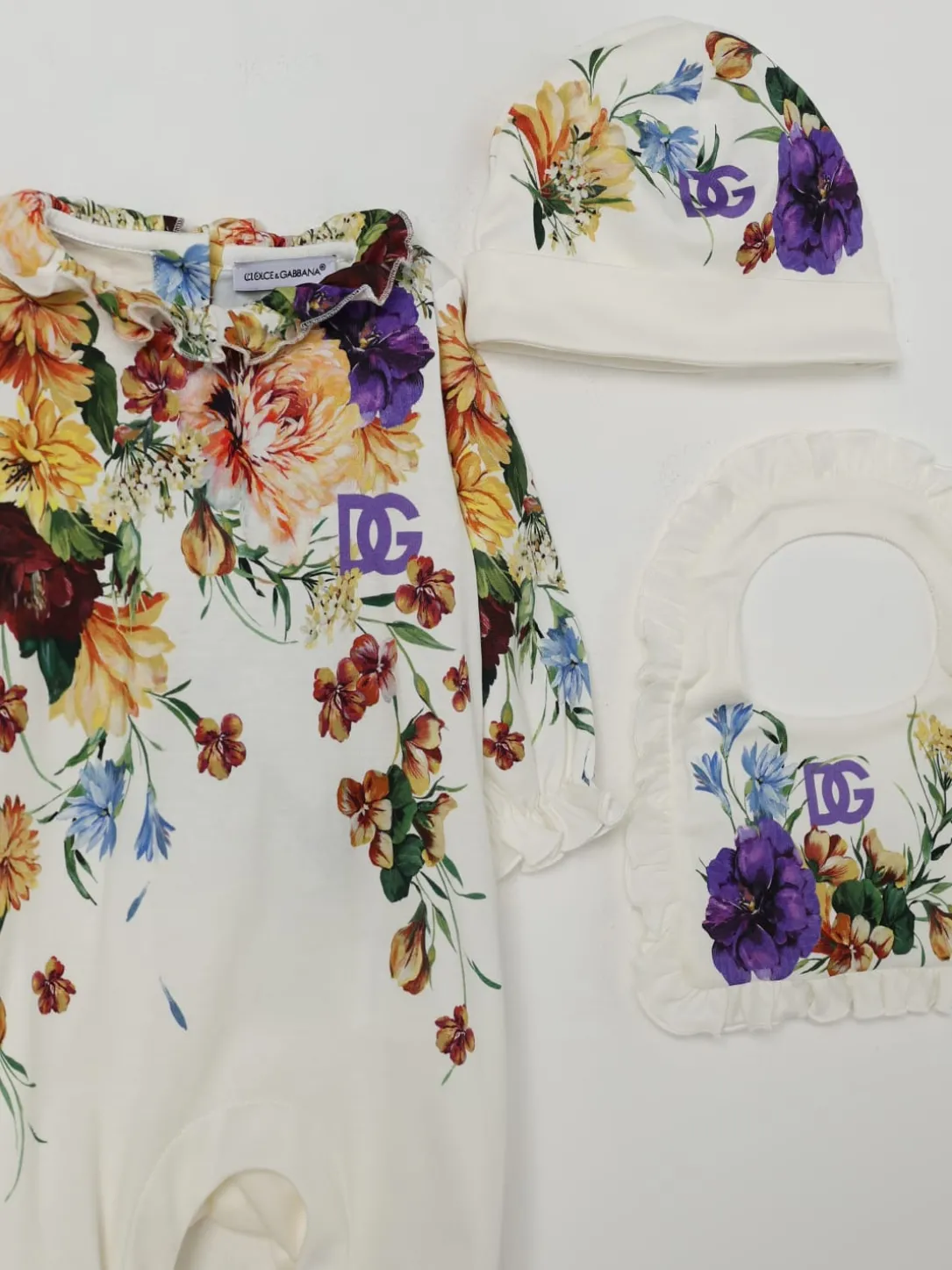 Coordinato in cotone floreale Dolce & Gabbana