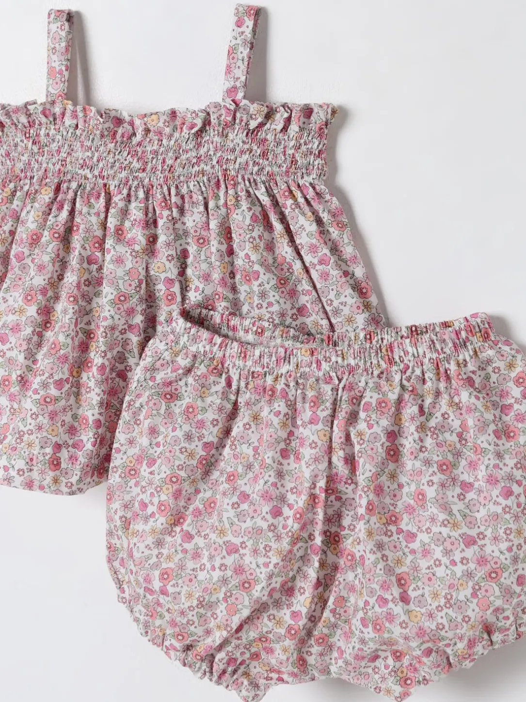 Coordinato in cotone floreale Teddy & Minou